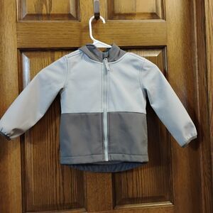 3T Cat & Jack Toddler Boys Full Zip Two-tone Gray Softshell Hooded Jacket